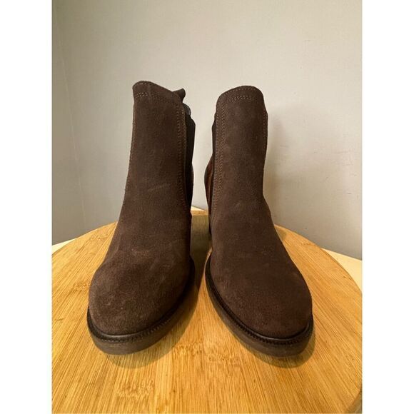 Bellini Women's Waterproof‎ Suede Croc Block Heels Coffee Chelsea Boots Sz 7-7.5 - Picture 5 of 7